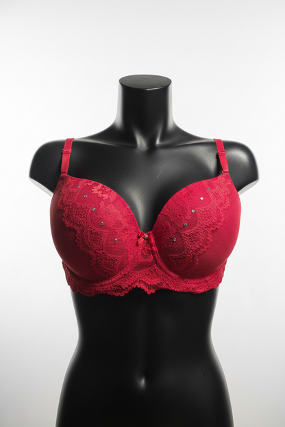 Rode Kanten Set met Strass C cups